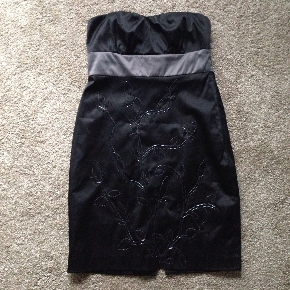 F21 Cocktail Dress  Black Strapless SZ L